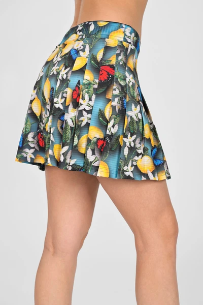 Pleated sport skirt with leggings Limone